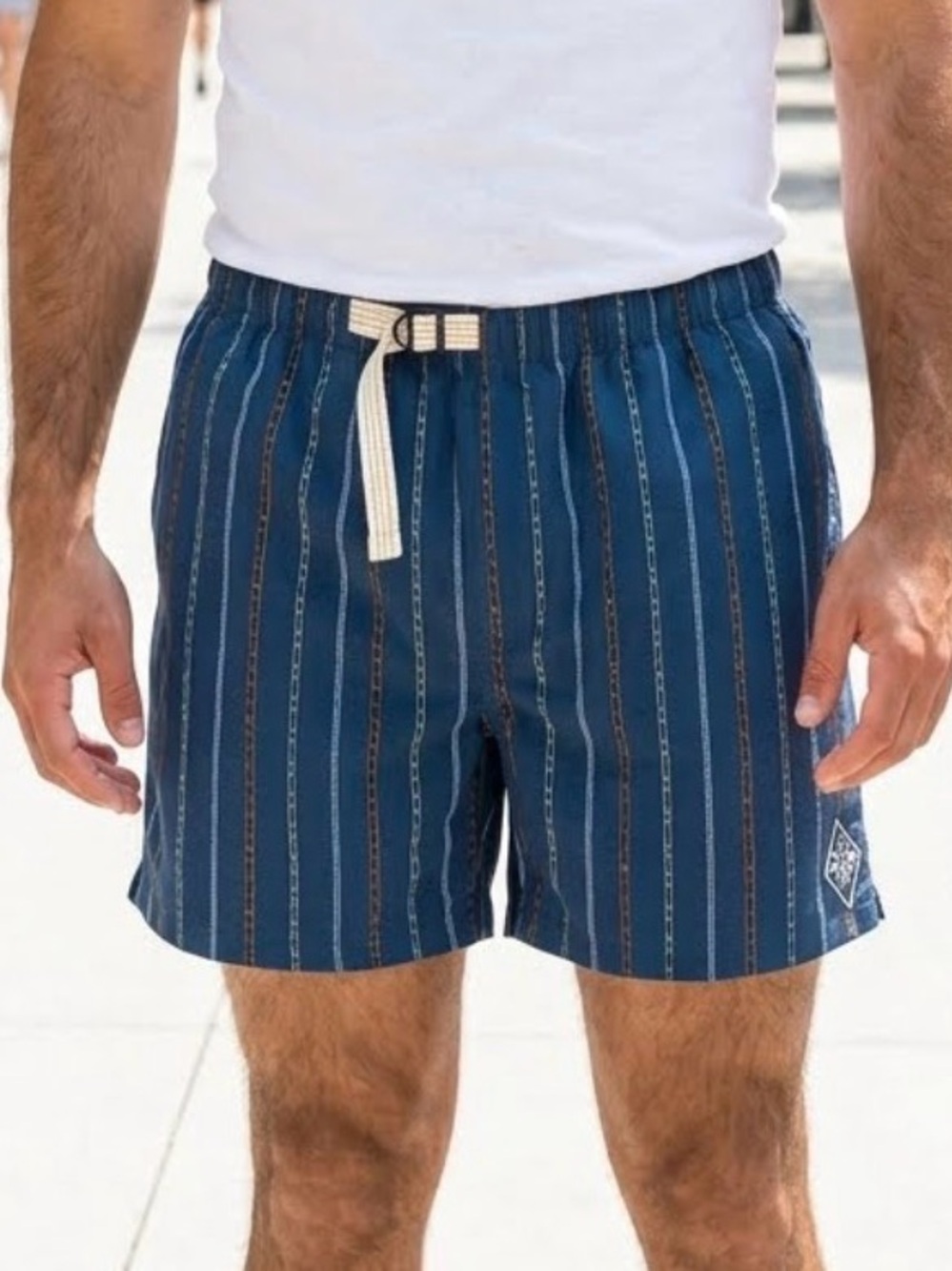 Men's Prana Shorts size Medium Indio Heritage Shorts Aztec Print Blue 5' Inseam